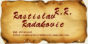Rastislav Radaković vizit kartica